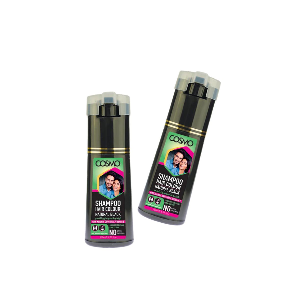 Hair Colour Natural Black Shampoo 180ml - Pack of 2